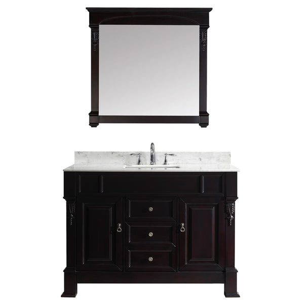 Virtu USA Huntshire 48" Single Bathroom Vanity w/ Square Sink, Mirror