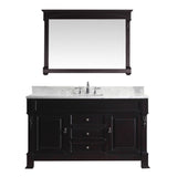 Virtu USA Huntshire 60" Single Bathroom Vanity w/ Square Sink, Mirror