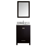 Virtu USA Caroline Avenue 24" Single Bathroom Vanity w/ Sink, Faucet, Mirror