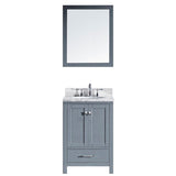 Virtu USA Caroline Avenue 24" Single Bathroom Vanity w/ Sink, Faucet, Mirror