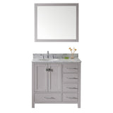 Virtu USA Caroline Avenue 36" Single Bathroom Vanity w/ Round Sink, Mirror