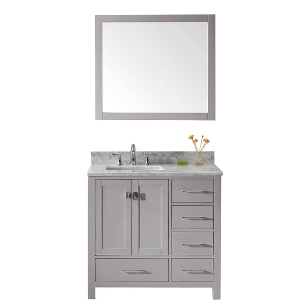 Virtu USA Caroline Avenue 36" Single Bathroom Vanity w/ Sink, Faucet, Mirror