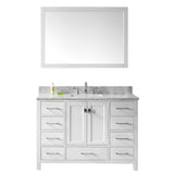 Virtu USA Caroline Avenue 48" Single Bathroom Vanity w/ Square Sink, Mirror