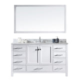Virtu USA Caroline Avenue 60" Single Bathroom Vanity w/ Round Sink, Mirror