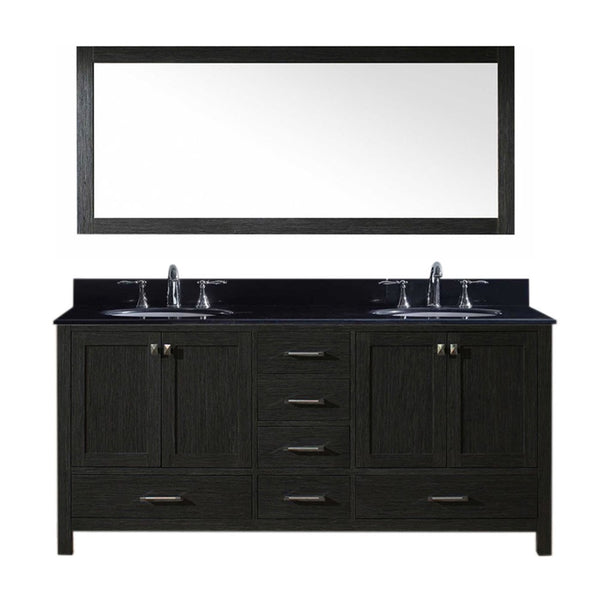 Virtu USA Caroline Premium 72" Double Bathroom Vanity w/ Sink, Mirror