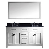 Virtu USA Caroline 60" Double Bathroom Vanity w/ Sink, Faucet, Mirror