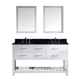 Virtu USA Caroline Estate 60" Double Bathroom Vanity w/ Sink, Mirror