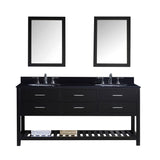 Virtu USA Caroline Estate 72" Double Bathroom Vanity w/ Sink, Faucet, Mirror