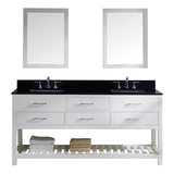 Virtu USA Caroline Estate 72" Double Bathroom Vanity w/ Sink, Mirror