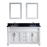 Virtu USA Victoria 60" Double Bathroom Vanity w/ Sink, Faucet, Mirror