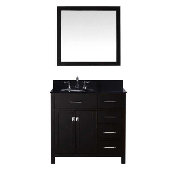 Virtu USA Caroline Parkway 36" Single Bathroom Vanity w/ Sink, Faucet, Mirror