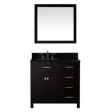 Virtu USA Caroline Parkway 36" Single Bathroom Vanity w/ Sink, Mirror