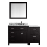 Virtu USA Caroline Parkway 57" Single Bathroom Vanity w/ Square Sink, Mirror