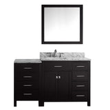 Virtu USA Caroline Parkway 57" Single Bathroom Vanity w/ Sink, Faucet, Mirror