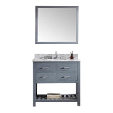 Virtu USA Caroline Estate 36" Single Bathroom Vanity w/ Sink, Faucet, Mirror