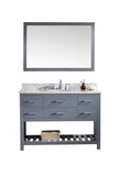 Virtu USA Caroline Estate 48" Single Bathroom Vanity w/ Round Sink, Mirror