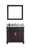 Virtu USA Victoria 36" Single Bathroom Vanity w/ Sink, Chrome Faucet, Mirror