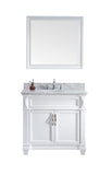 Virtu USA Victoria 36" Single Bathroom Vanity w/ Sink, Chrome Faucet, Mirror