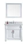 Virtu USA Victoria 36" Single Bathroom Vanity w/ Square Sink, Faucet, Mirror