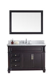 Virtu USA Victoria 48" Single Bathroom Vanity w/ Round Sink, Faucet, Mirror