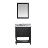 Virtu USA Julianna 32" Single Bathroom Vanity w/ Round Sink, Faucet, Mirror