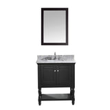 Virtu USA Julianna 32" Single Bathroom Vanity w/ Sink, Chrome Faucet, Mirror