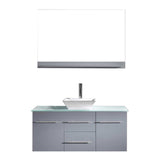 Virtu USA Marsala 48" Single Bathroom Vanity w/ Glass Top, Sink, Faucet, Mirror