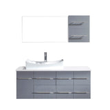 Virtu USA Ceanna 55" Single Bathroom Vanity w/ Stone Top, Sink, Faucet, Mirror