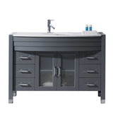 Virtu USA Ava 48" Single Bathroom Vanity w/ Engineered Stone Top, Sink, Faucet