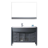 Virtu USA Ava 48" Single Bathroom Vanity w/ Stone Top, Sink, Faucet, Mirror