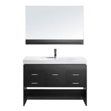 Virtu USA Gloria 48" Single Bathroom Vanity w/ Sink, Chrome Faucet, Mirror