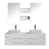 Virtu USA Augustine 59" Double Bathroom Vanity w/ Sink, Faucet, Mirror