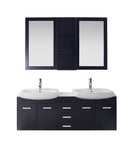 Virtu USA Ophelia 59" Double Bathroom Vanity w/ Sink, Faucet, Mirror