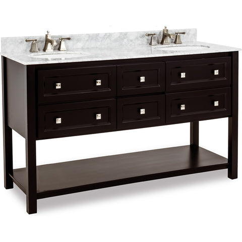 Elements Adler Bathroom Vanity Sink Faucet Vessel w/ White Marble Top & Bowl