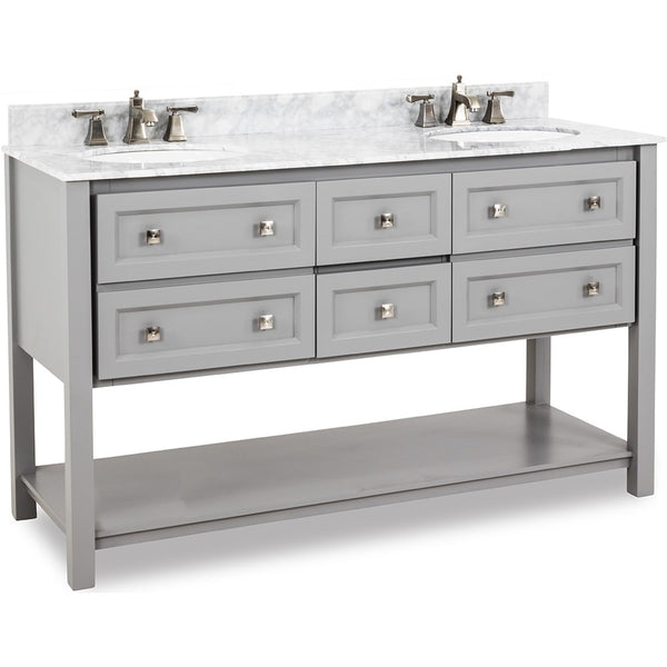 Elements Adler Bathroom Vanity Sink Faucet Vessel w/ White Marble Top & Bowl