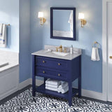 Jeffrey Alexander Adler Transitional 36" Hale Blue Under-mount Sink Vanity
