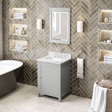 Jeffrey Alexander Astoria Transitional 24" Grey Single Sink Vanity With Quartz Top | VKITAST24GRCQR