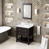 Jeffrey Alexander Astoria Transitional 30" Espresso Single Sink Vanity With Marble Top | VKITAST30ESWCR