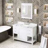 Jeffrey Alexander Astoria Transitional 48" White Single Sink Vanity With Quartz Top | VKITAST48WHCQR