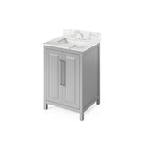 Jeffrey Alexander Cade Modern 24" Grey Single Sink Vanity With Quartz Top | VKITCAD24GRCQR