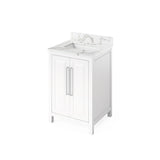 Jeffrey Alexander Cade Modern 24" White Single Sink Vanity With Quartz Top | VKITCAD24WHCQR