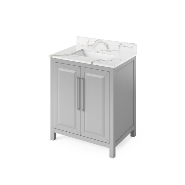 Jeffrey Alexander Cade Contemporary 30" Grey Single Sink Vanity With Quartz Top | VKITCAD30GRCQR