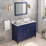 Jeffrey Alexander Cade Contemporary 48" Hale Blue Single Sink Vanity With Quartz Top | VKITCAD48BLCQR