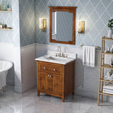 Jeffrey Alexander Chatham Traditional 30" Chocolate Single Sink Vanity With Quartz Top | VKITCHA30CHCQR