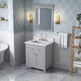 Jeffrey Alexander Chatham Traditional 30" Grey Single Sink Vanity With Quartz Top | VKITCHA30GRCQR