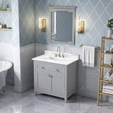 Jeffrey Alexander Chatham Traditional 36" Grey Single Sink Vanity With Quartz Top | VKITCHA36GRCQR