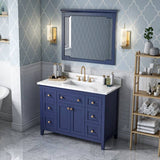 Jeffrey Alexander Chatham Traditional 48" Hale Blue Single Sink Vanity With Quartz Top | VKITCHA48BLCQR