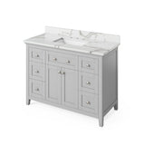 Jeffrey Alexander Chatham Traditional 48" Grey Single Sink Vanity With Quartz Top | VKITCHA48GRCQR