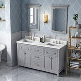 Jeffrey Alexander Chatham Traditional 60" Grey Double Sink Vanity With Quartz Top | VKITCHA60GRCQR