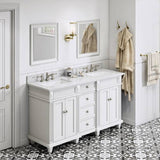 Jeffrey Alexander Douglas Transitional 60" White Double Under-mount Sink Vanity